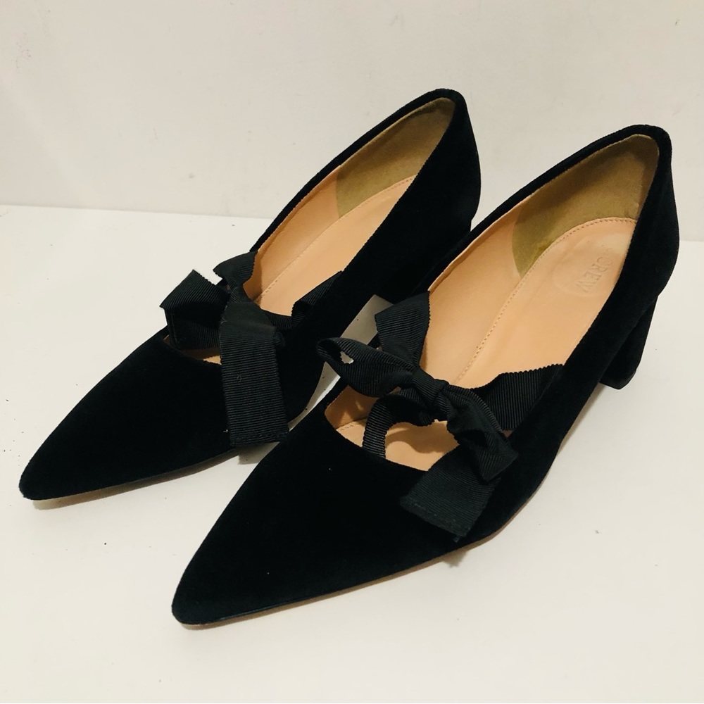 J. Crew Avery Black Pumps w/Velvet Bow (10)
